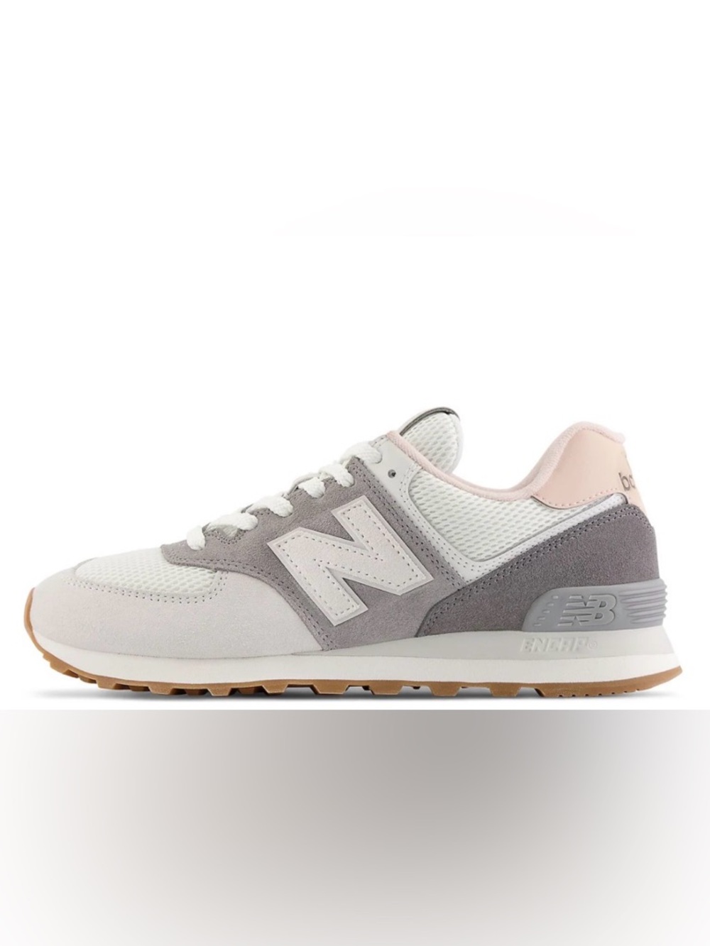 New Balance 574 Grey White Gum Pink Sneakers Shoes U574DGP Size 8M / 9.5W